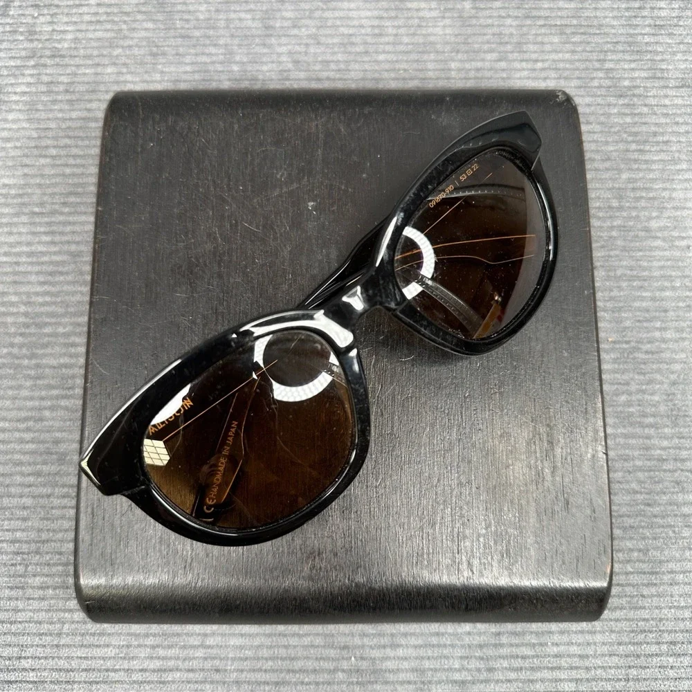 IVI Allison Black Y2K Sunglasses Brown Lens Handmade in Japan 091670-910‎ 53mm